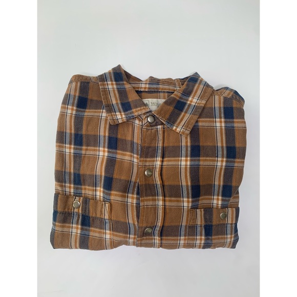 Wind River Bleach Dyed Plaid Button Down - LARGE - Picture 4 of 5